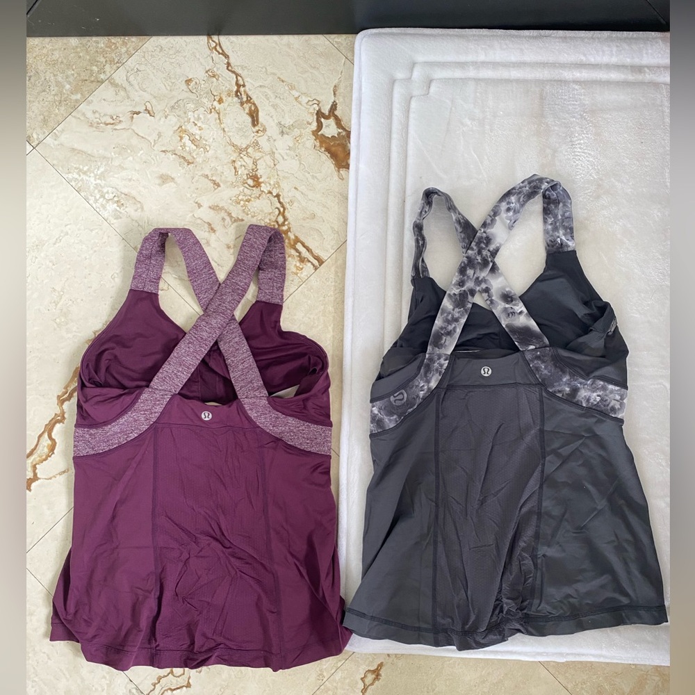 2 Lululemon racer back workout tanks with built in bra